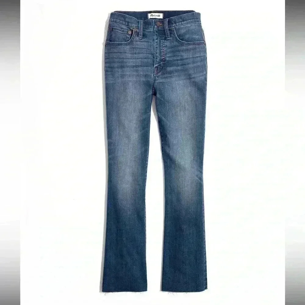 Madewell High Rise Cali Demi-Boot Jeans -Kemper Wash: Back-Seam Edition Size 27 - Picture 5 of 14